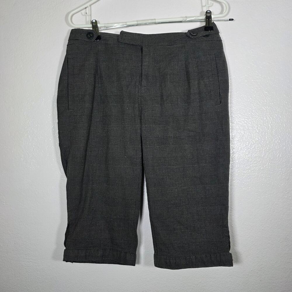 a.n.a plaid bermuda shorts contrast stitching stretch women’s 8 petite